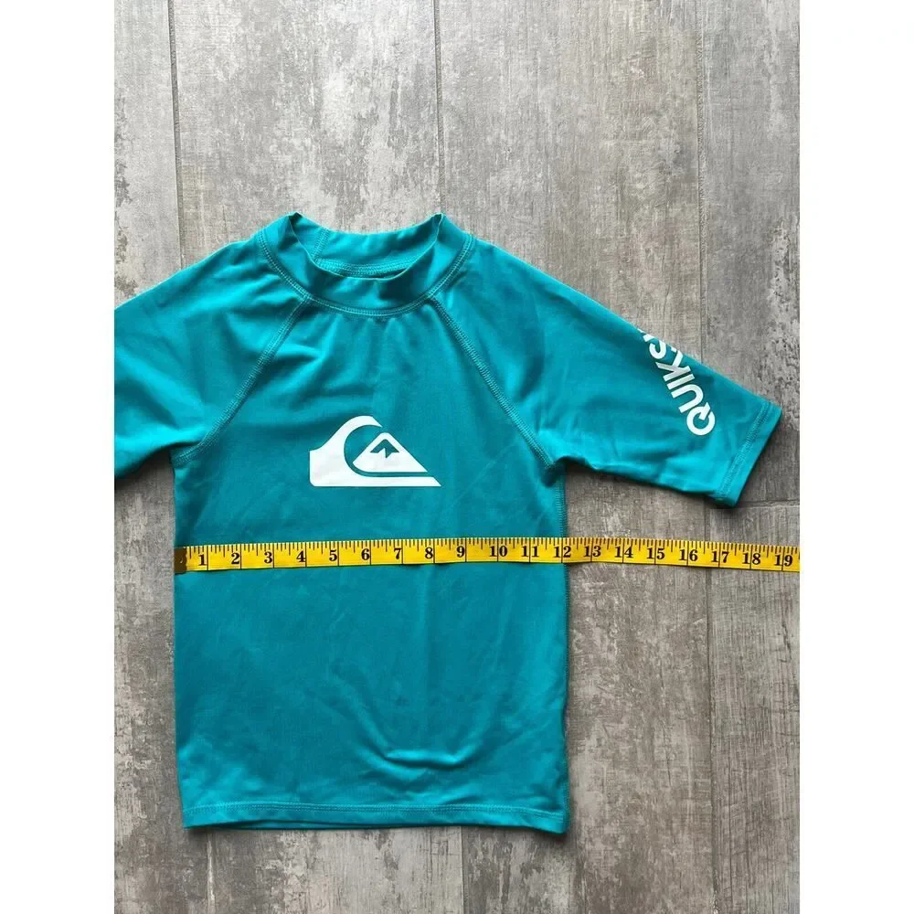 Quiksilver Boy Girl Kids Short 1/2 Sleeve UPF 50 Rash Guard Beach Swim Shirt 7
